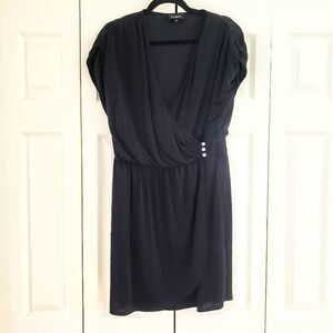 La Perla Black Rhinestone Button Wrap Dress IT46 ~ Small